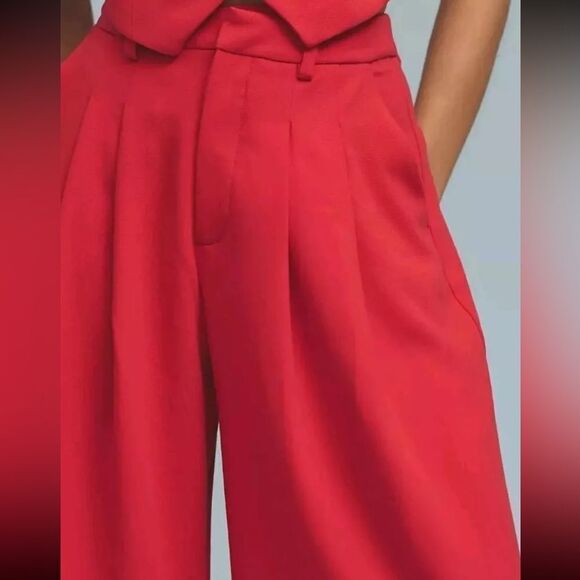 MAEVE The Avery Pleated Wide-Leg Palazzo Pants Women’s Sz 14 26" Cropped Hem* - Picture 2 of 16